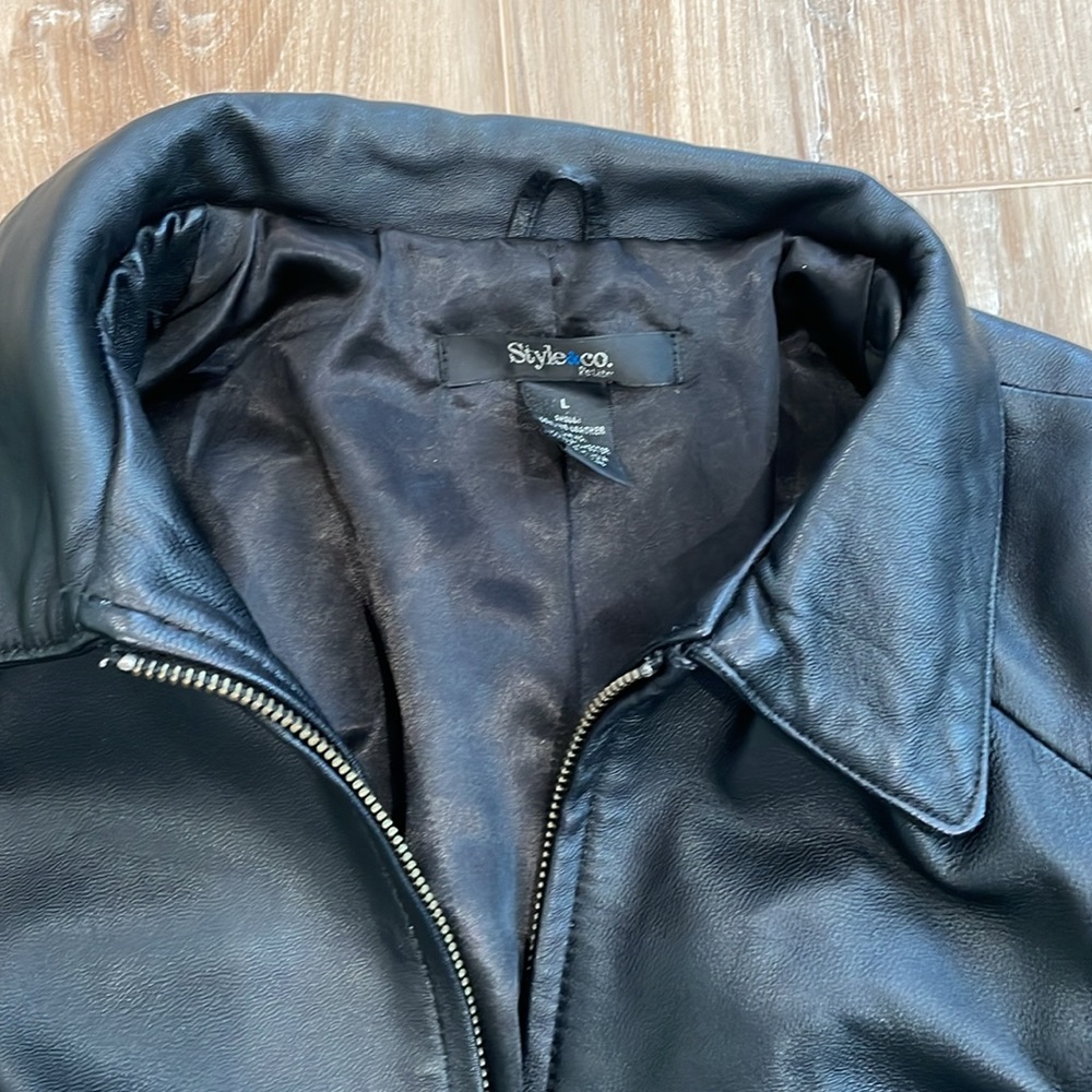 Style & Co black leather jacket - Picture 5 of 16
